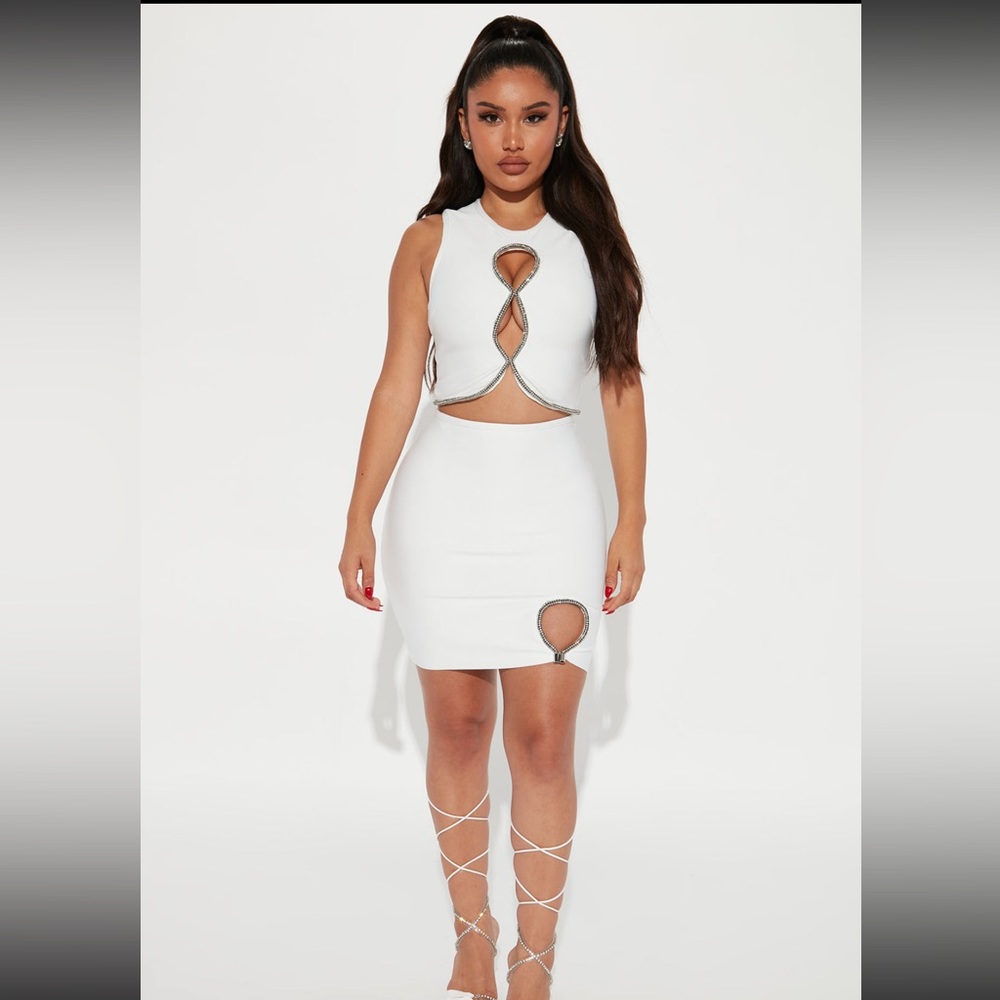 Fashion Nova White Bandage set nwt